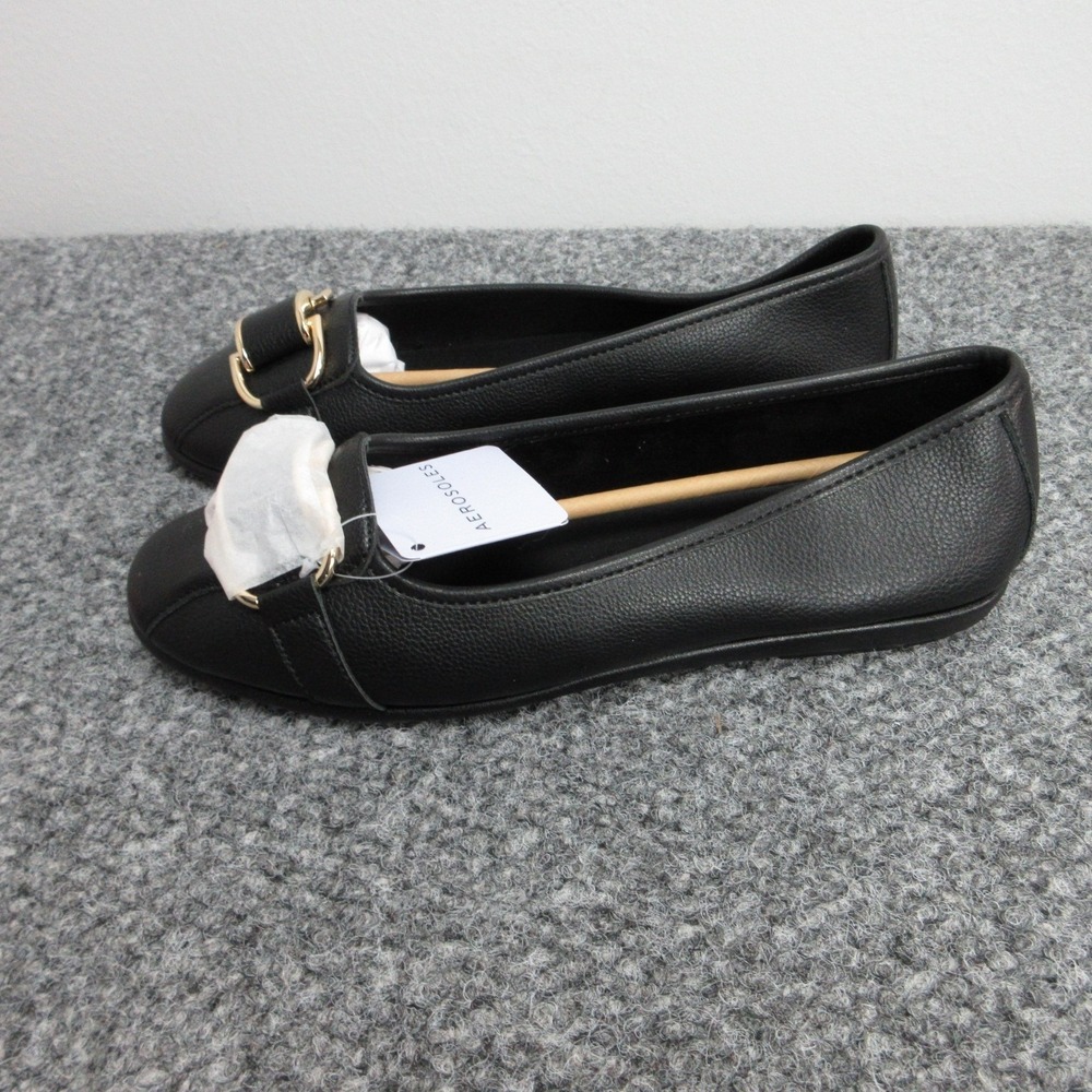 Aerosoles Shoes Womens 10W Black PU Bentley Loafer Flats Buckle Slip On - Picture 5 of 10